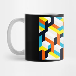 Yellow Blue Pattern Geometric Mug